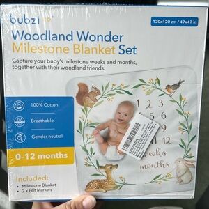 Woodland milestone blanket